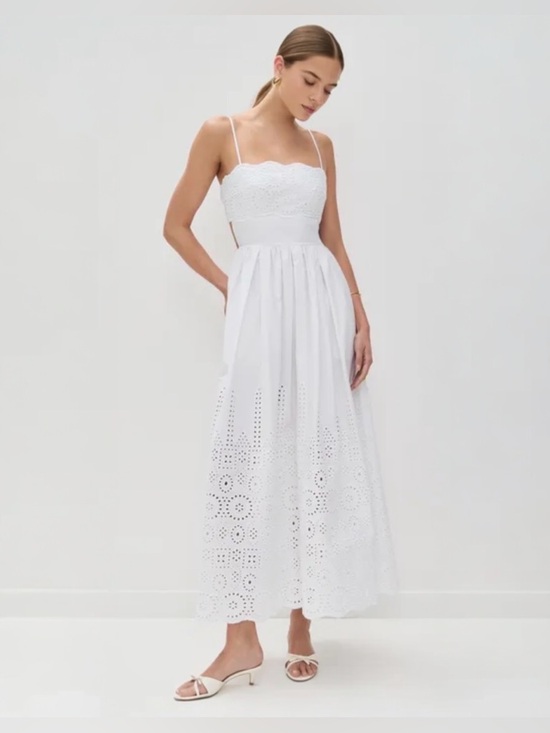 Susana Monaco Dresses & Skirts - Susana Monaco Eyelet Cotton Maxi Dress White Sugar Small NWT